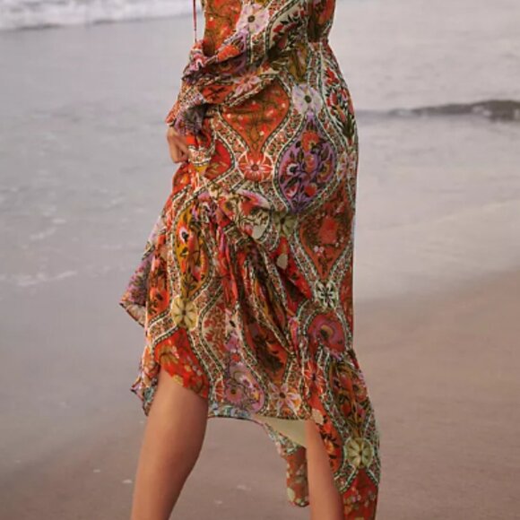 FARM RIO Mosaic Floral Long Sleeved Maxi Dress Size M NWT Gorgeous! - Picture 4 of 8